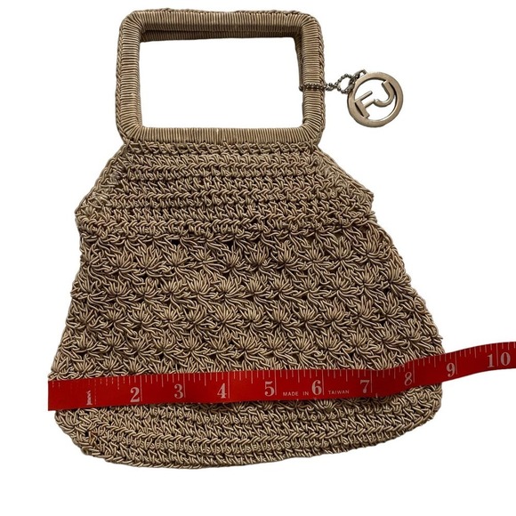 Frankie & Johnnie Woven mini purse, clutch, small, beige, satchel - Picture 4 of 6